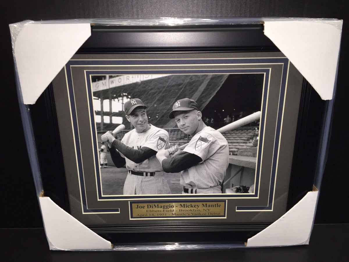 Mickey Mantle Joe DiMaggio Ebbets Field 1951 Framed 8x10 Photo
