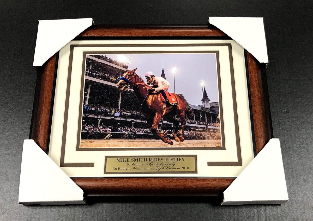 Mike Smith Justify Kentucky Derby Framed 8x10 Photo 2018 Triple Crown
