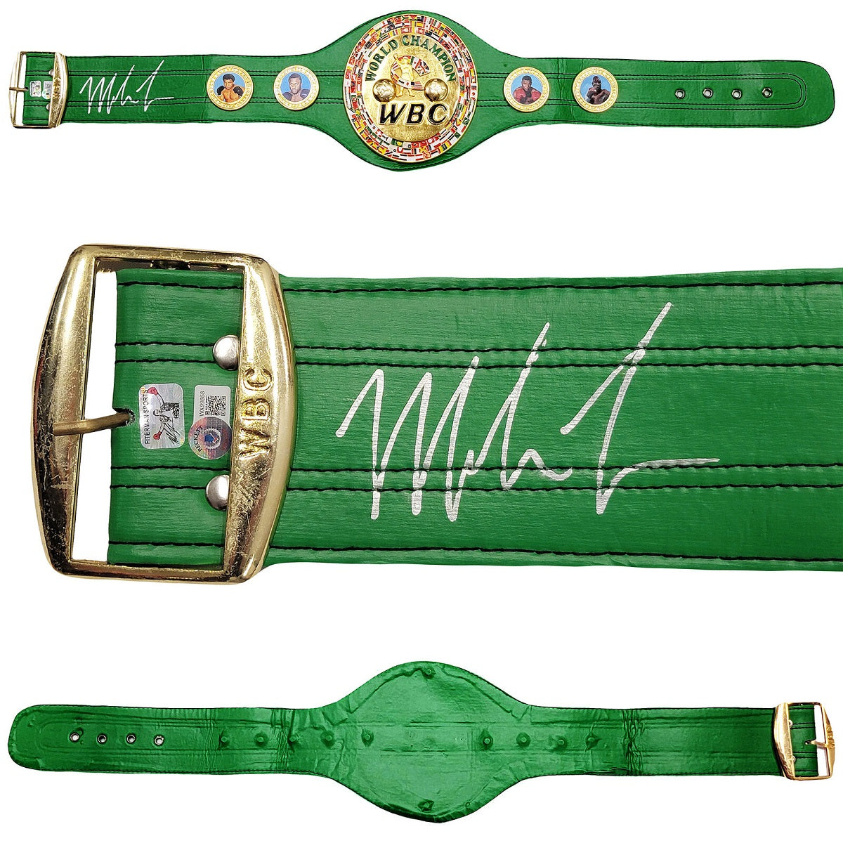 Mike Tyson Autographed Green WBC World Championship Belt Beckett Witness