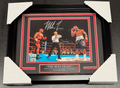 Mike Tyson Evander Holyfield Ear Bite Fight Autographed 8x10 Photo Framed BAS Beckett