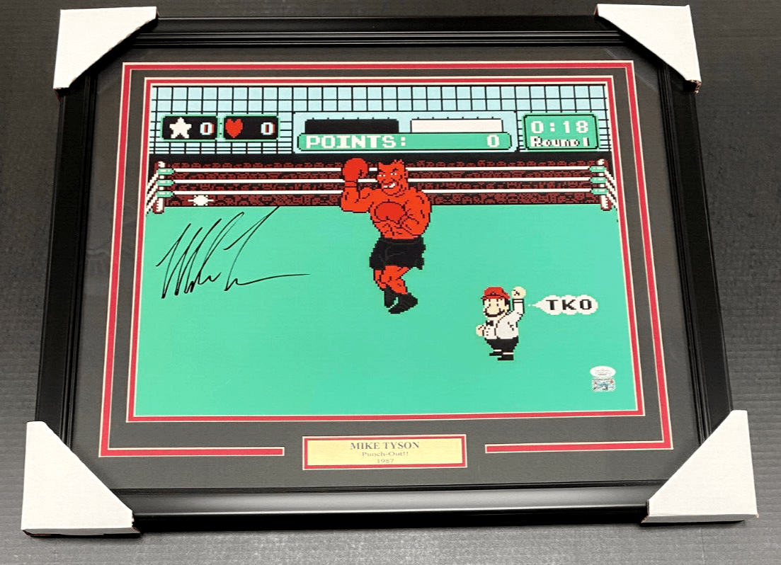 Mike Tyson Punch Out Autographed 16x20 Photo Framed JSA COA