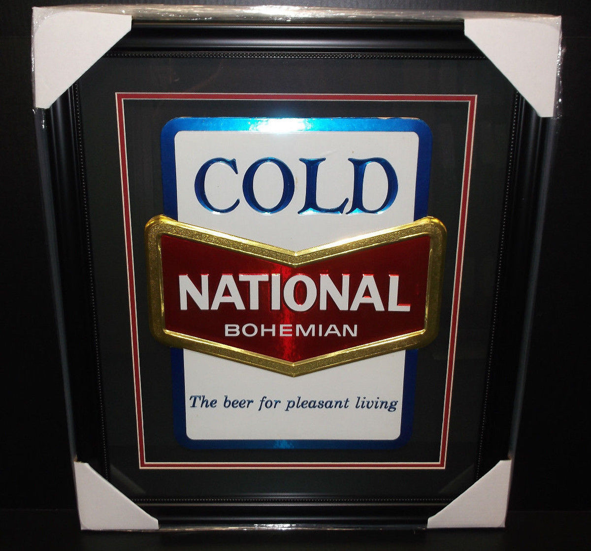 National Bohemian Natty Boh Framed Cardboard Display Vintage Original Sign