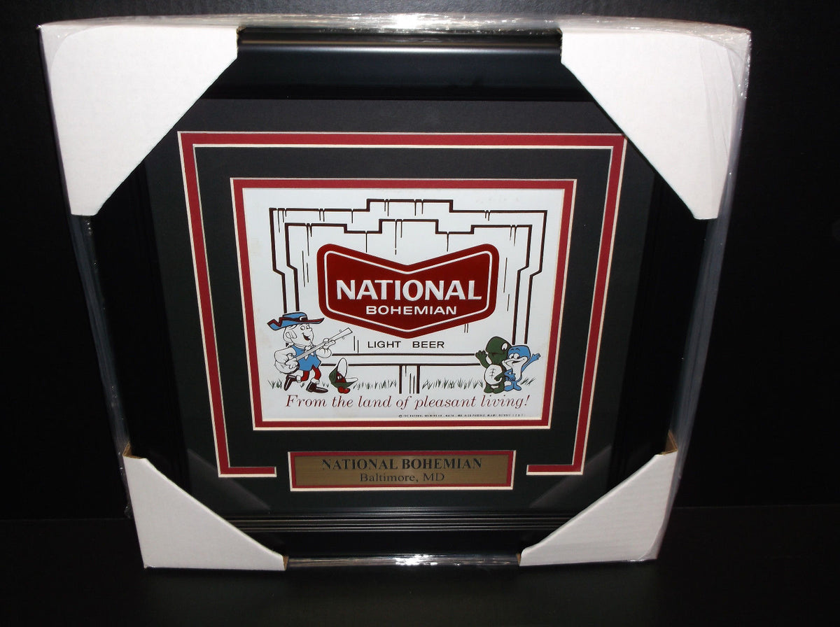 National Bohemian Natty Boh Framed Vintage Decal Baltimore MD