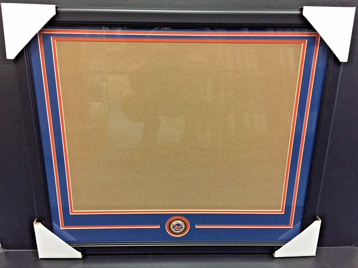 New York Mets Medallion Frame Kit 16x20 Photo Double Mat Horizontal