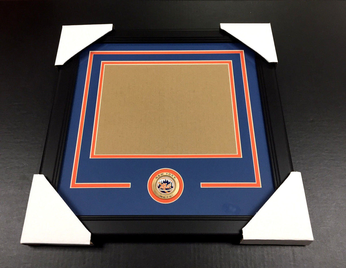 New York Mets Medallion Frame Kit 8x10 Photo Double Mat Horizontal