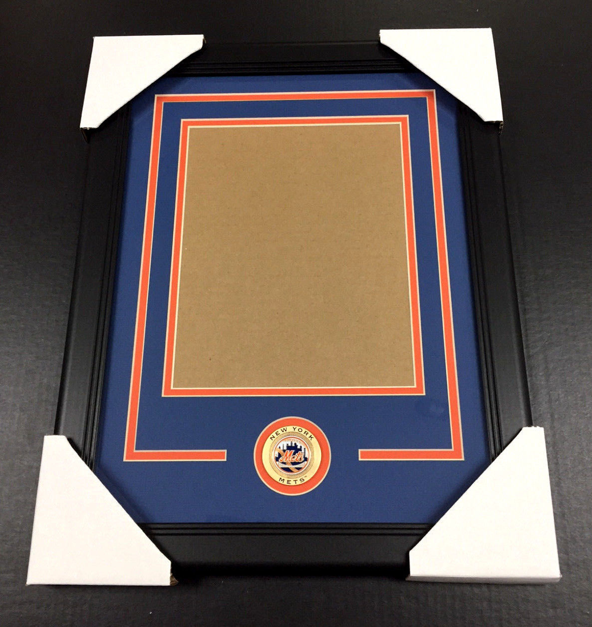 New York Mets Medallion Frame Kit 8x10 Photo Double Mat Vertical