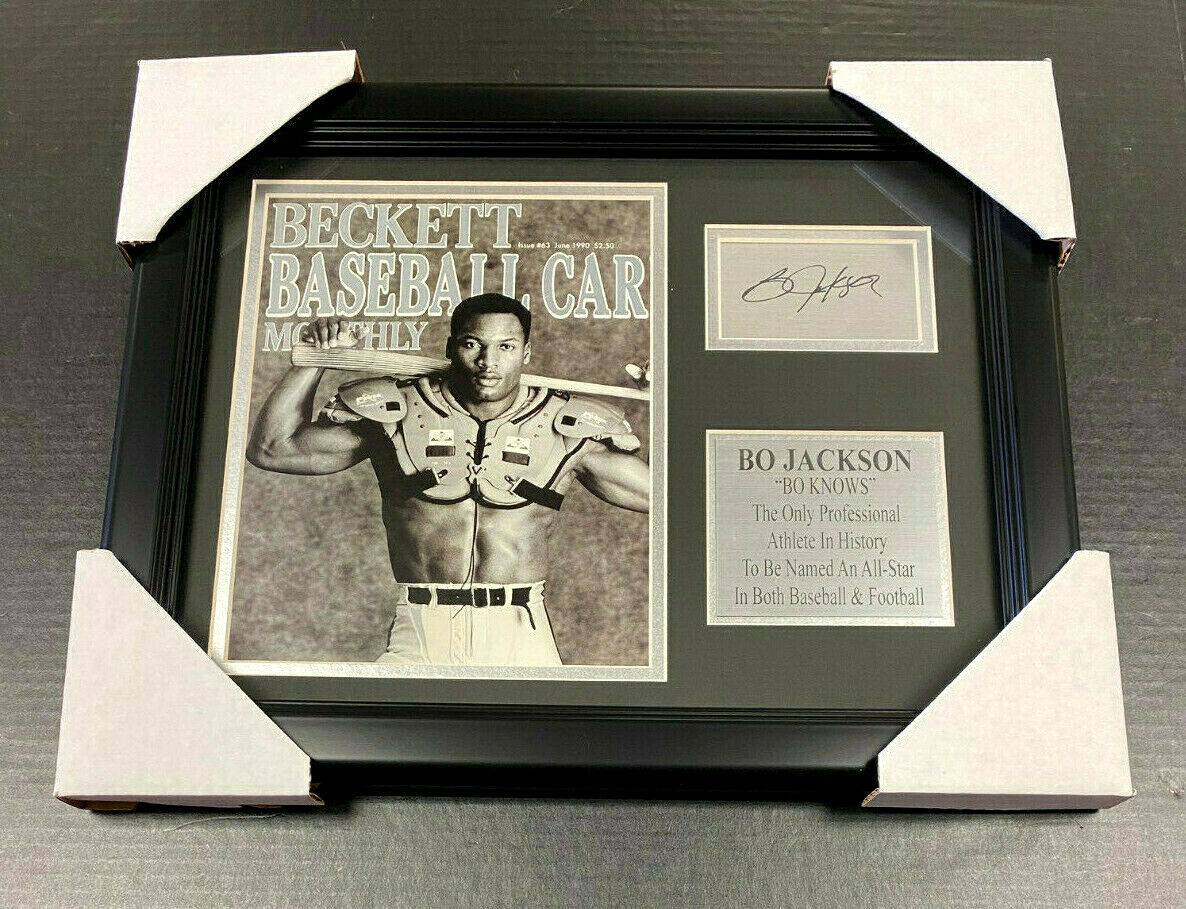 Bo Knows Jackson Beckett Laser Engraved Autograph Reprint Plate Framed 8x10 Photo