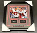 Tom Brady Rob Gronkowski Laser Facsimile Autographed Plate Framed 8x10 Photo