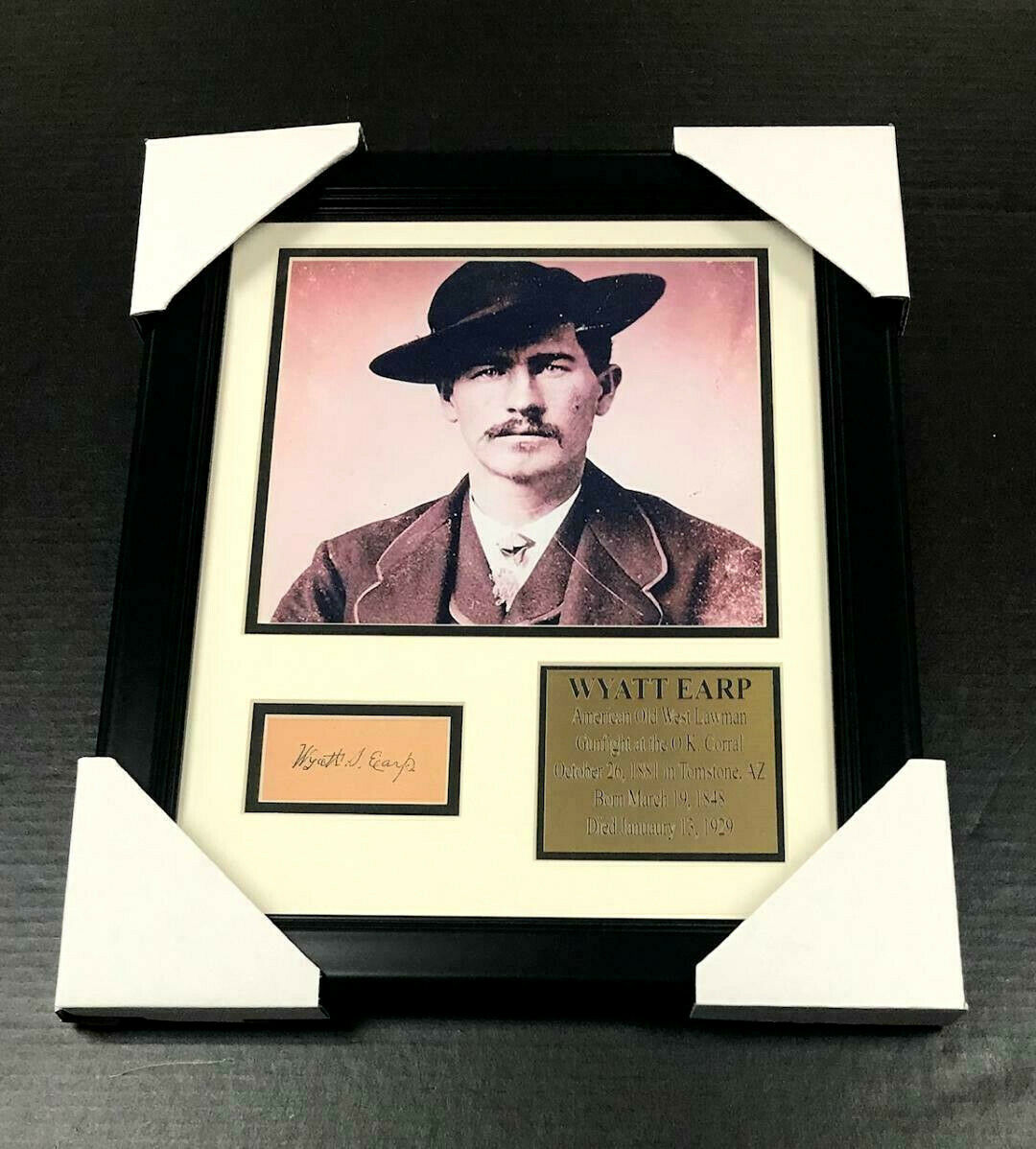 Wyatt Earp Autographed Cut Signature Facsimile Framed 8x10 Photo