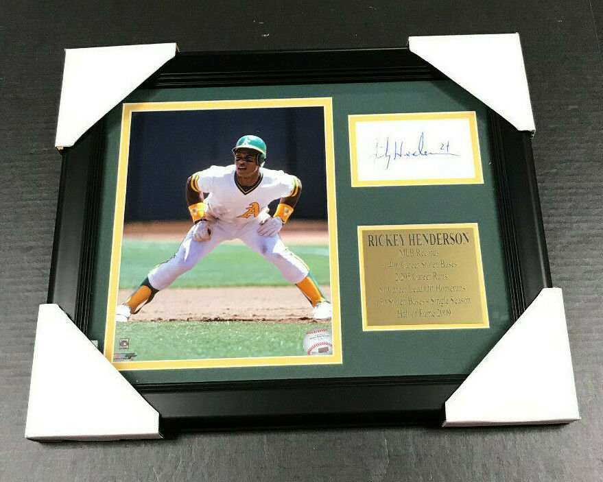 Rickey Henderson Oakland A's Autographed Reprint Framed 8x10 Photo