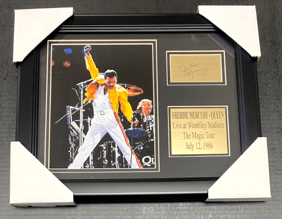 Freddie Mercury Laser Engraved Facsimile Autographed Queen 8x10 Framed Photo