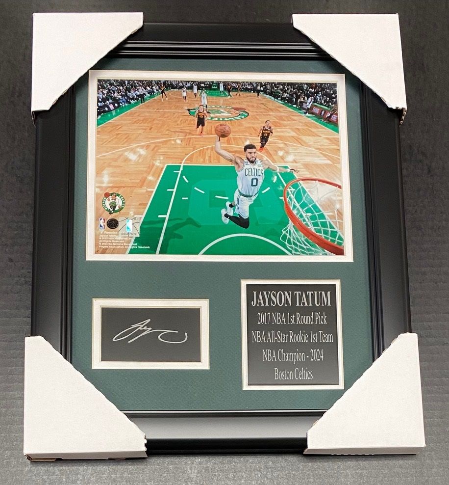 Jayson Tatum Boston Celtics Laser Engraved Autograph Plate Framed 8x10 Photo