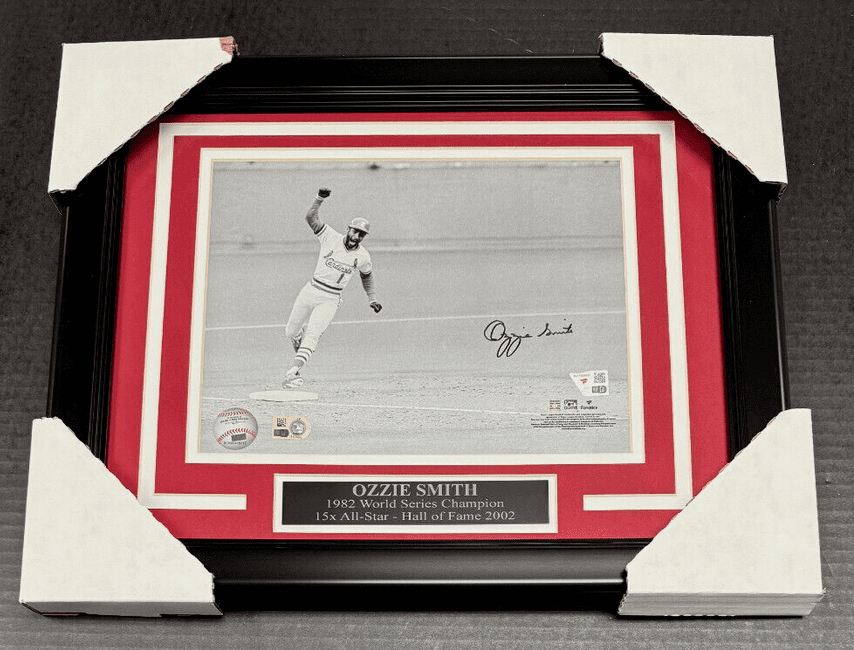 Ozzie Smith Cardinals Autographed Framed 8x10 Photo