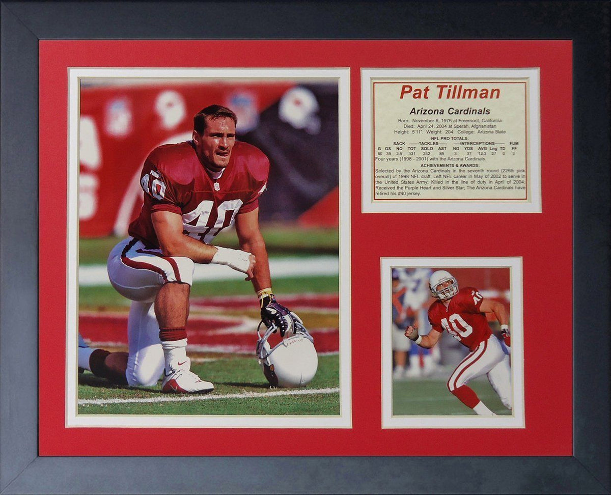 Pat Tillman Arizona Cardinals United States Army Purple Heart Framed 8x10 Photo