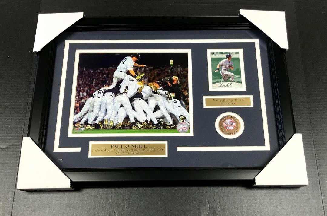 Paul O'neill New York Yankees Autographed Card Signed Framed 8x10 Photo