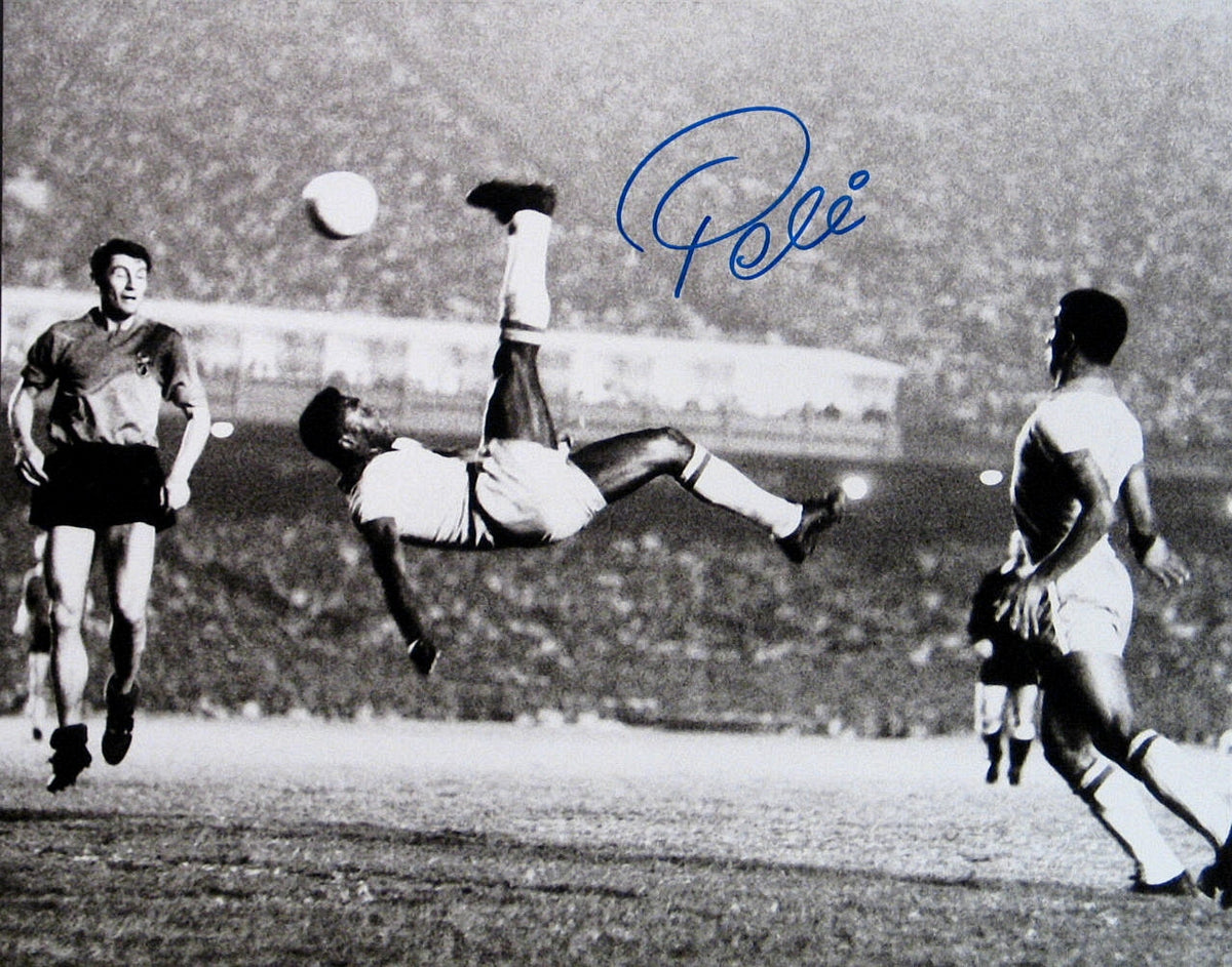 Pele Bicycle Kick Pre Printed Autograph 8x10 Photo