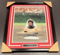 Pete Rose Reds Autographed 16x20 Dive Photo Framed JSA COA