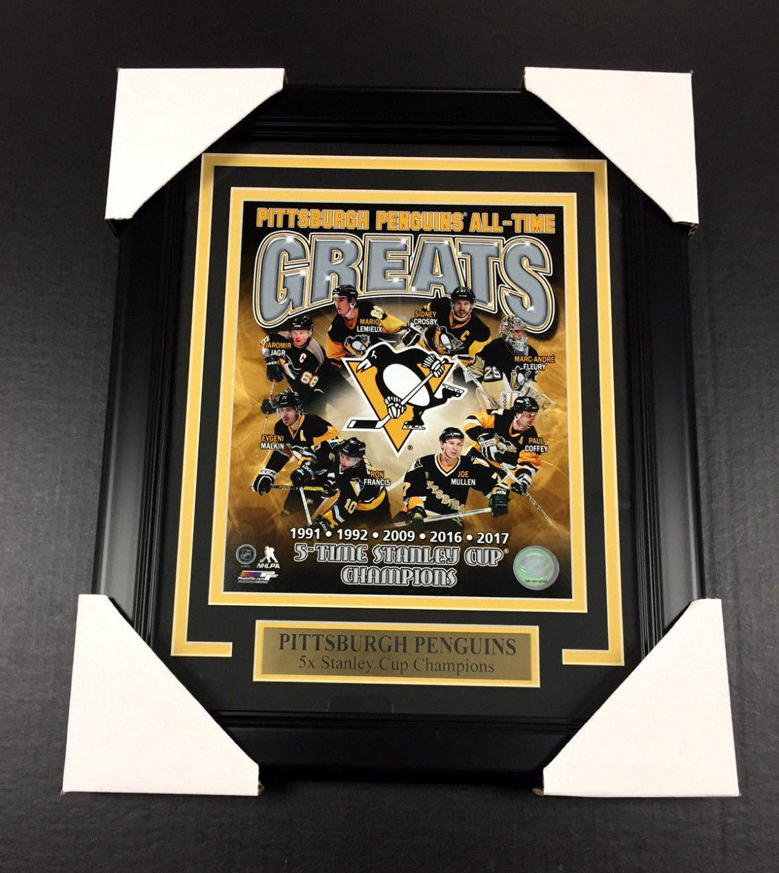 Pittsburgh Penguins 5X Stanley Cup Crosby Framed 8x10 Photo