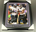 Ray Lewis Ed Reed Ravens SB XLVII Signed Autographed 16x20 Photo Framed BAS COA