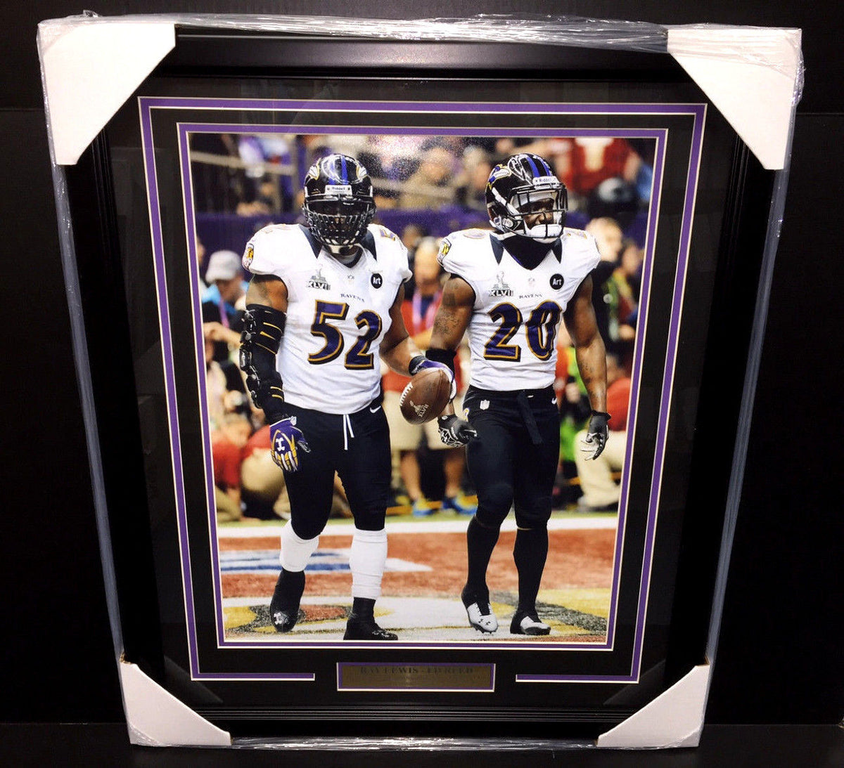 Ray Lewis Ed Reed SB XLVII Last Game Baltimore Ravens Framed 16x20 Photo