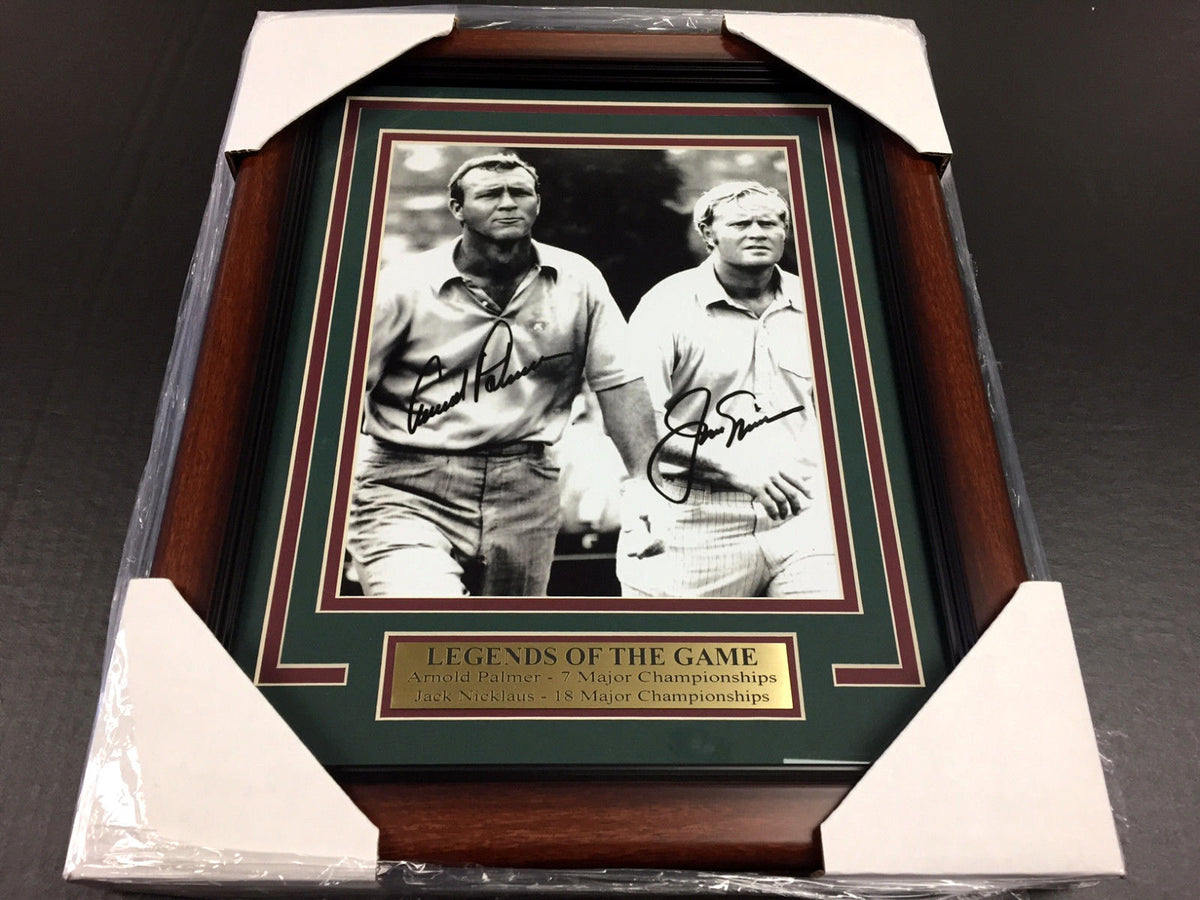 Arnold Palmer Jack Nicklaus Autographed Reprint Golf 8x10 Photo Framed
