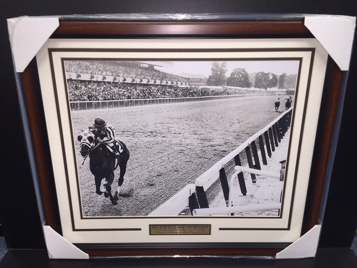 Ron Turcotte Secretariat Triple Crown Winner 1973 Framed 16x20 Photo Belmont