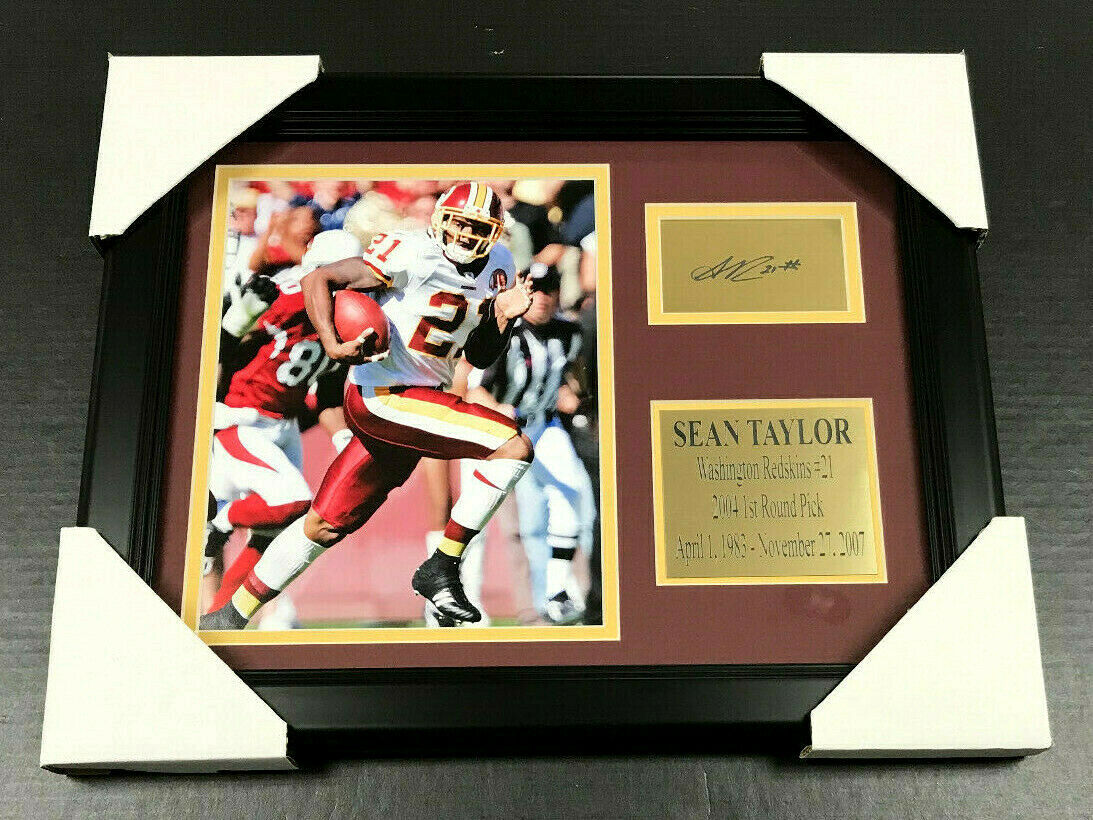Sean Taylor Washington Redskins Laser Engraved Autographed Framed 8x10 Photo