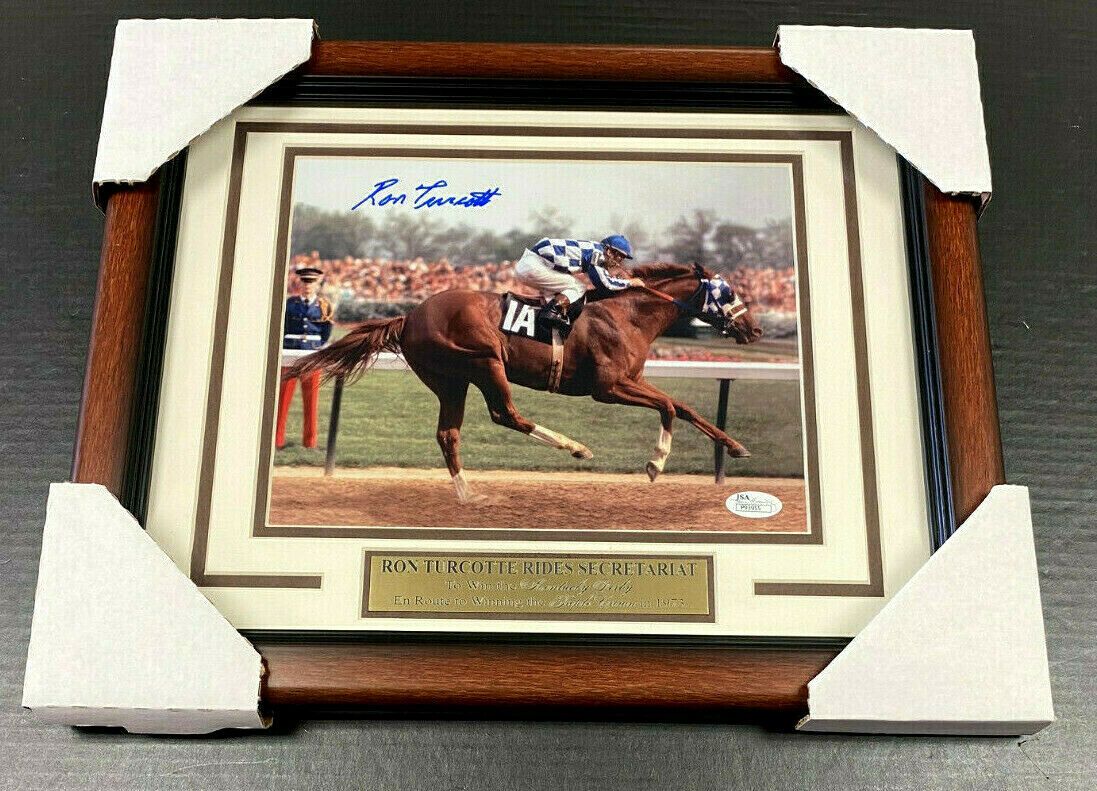 Secretariat Ron Turcotte Framed Autographed 8x10 Photo Kentucky Derby