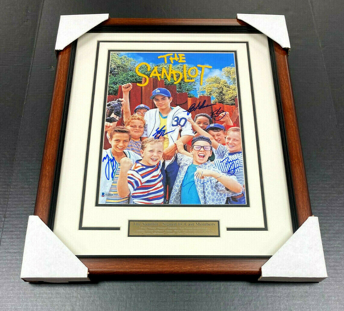 The Sandlot Movie 11x14 Framed Photo Autographed by 6 Cast Members BAS