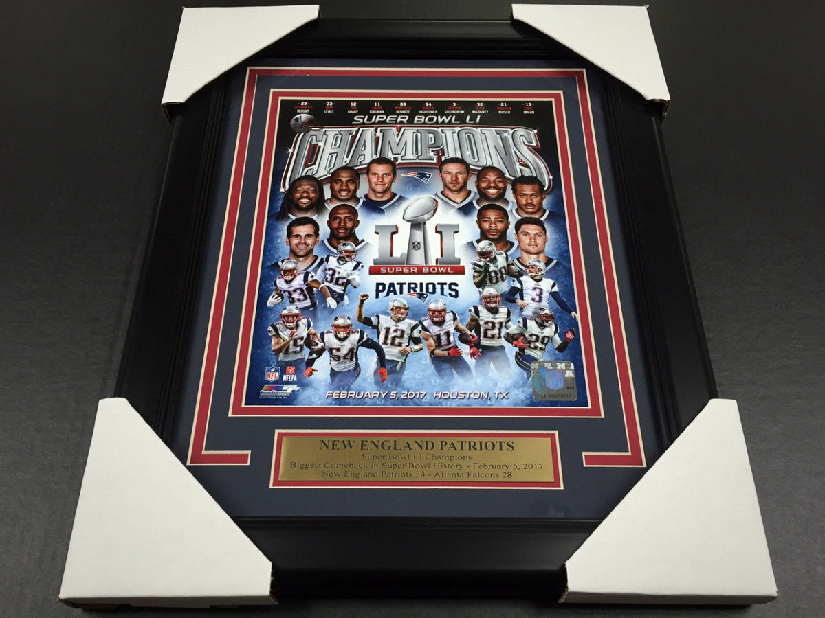 Tom Brady Julian Edelman Super Bowl LI Patriots Framed 8x10 Photo