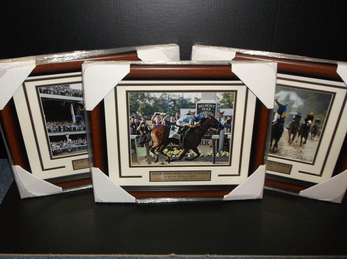 American Pharoah Victor Espinoza Triple Crown Framed 8x10 Photo Set of 5