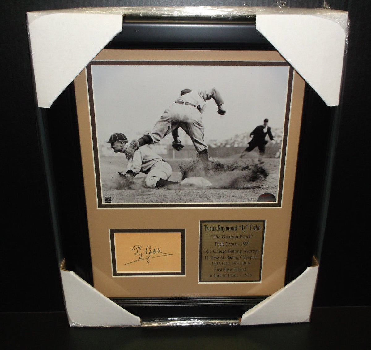 Ty Cobb Autographed Cut Signature Facsimile Reprint Framed 8x10 Photo Tigers
