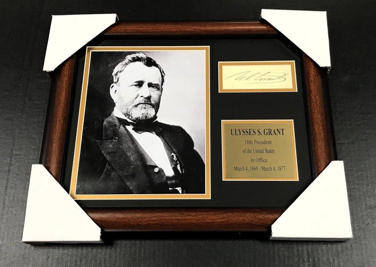 Ulysses S Grant Autographed Facsimile Reprint Framed 8x10 Photo 18th President