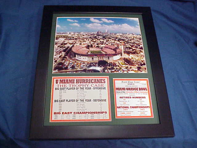 University of Miami Hurricanes Orange Bowl Stadium 11x14 Framed 8x10 Photo