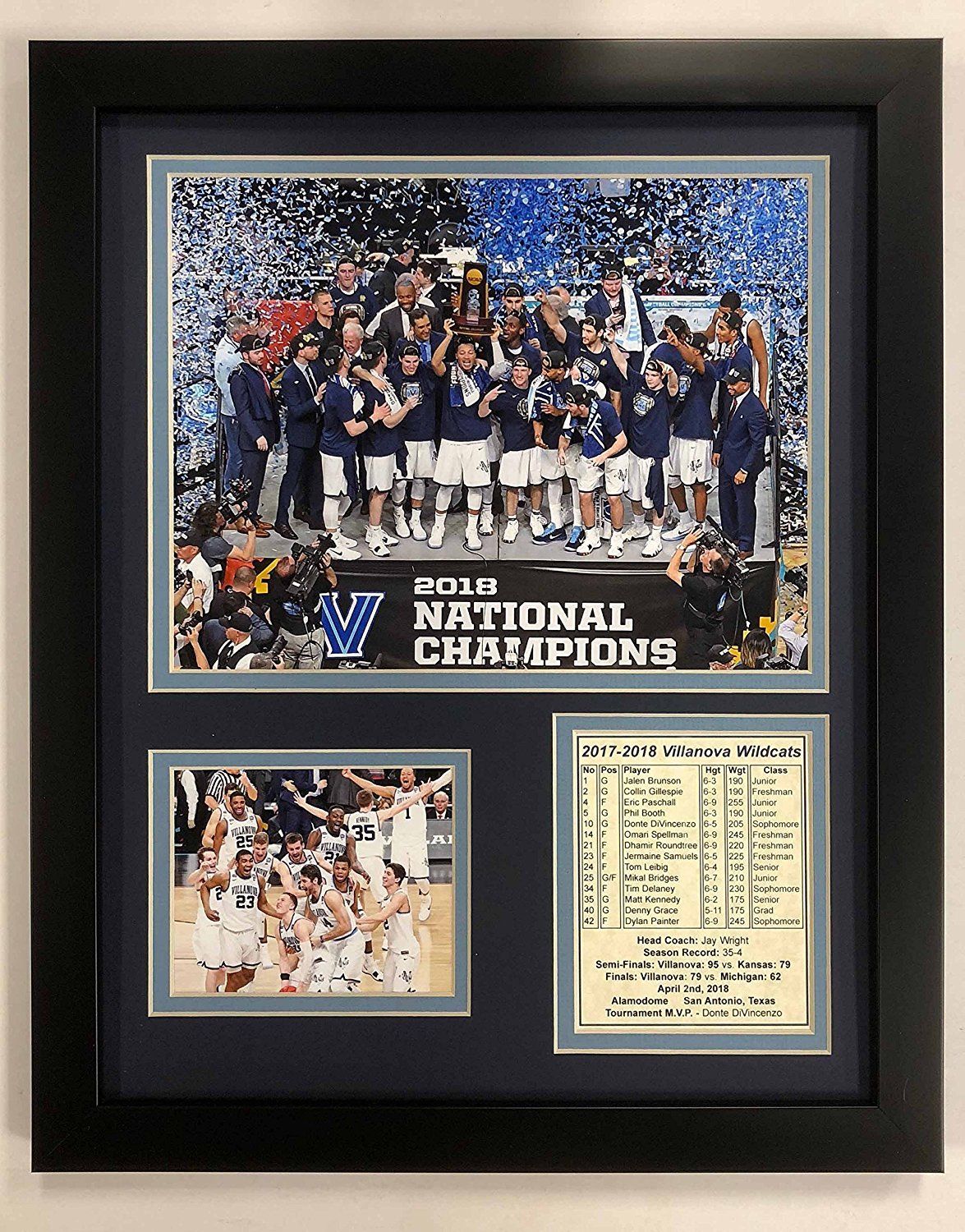 Villanova Wildcats Team Celebration 2017-2018 NCAA Champions 8x10 Photo Framed
