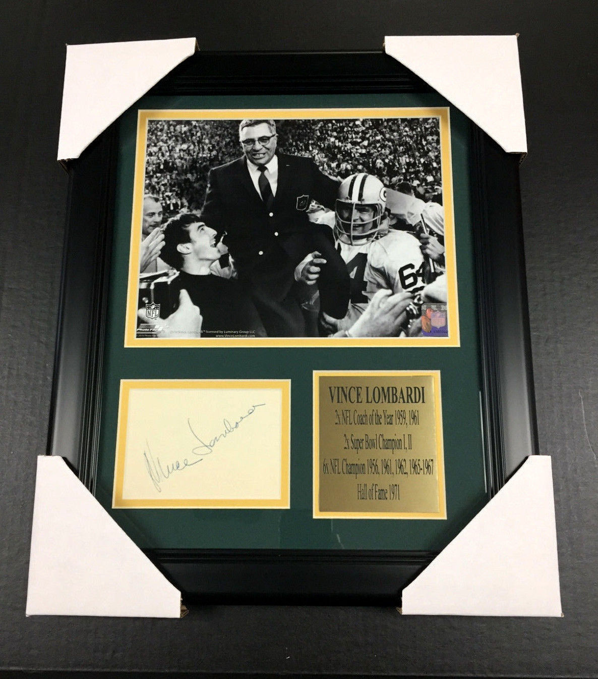 Vince Lombardi Autographed Cut Reprint Framed Green Bay Packers 8x10 Photo