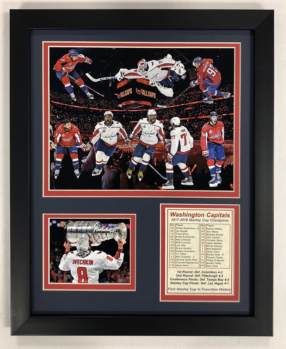 Washington Capitals Collage 8x10 Photo Framed #2 2018 Stanley Cup Champions