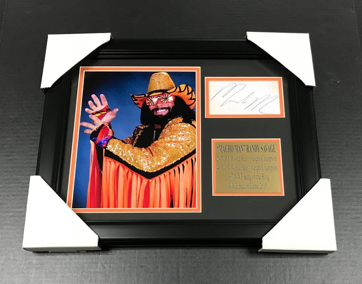 Macho Man Randy Savage Autographed Reprint 8x10 Photo Framed