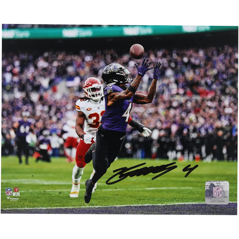 Zay Flowers Fanatics Signed Authentic Autographed Baltimore Ravens 8x10 Photo