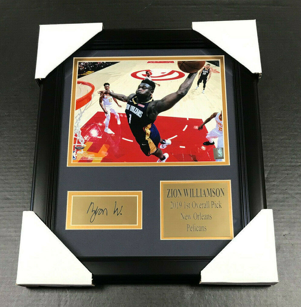 Zion Williamson Pelicans Dunk Autographed Facsimile Reprint Framed 8x10 Photo